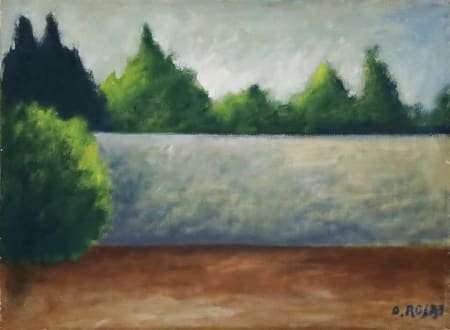 Ottone Rosai — Muro e alberi